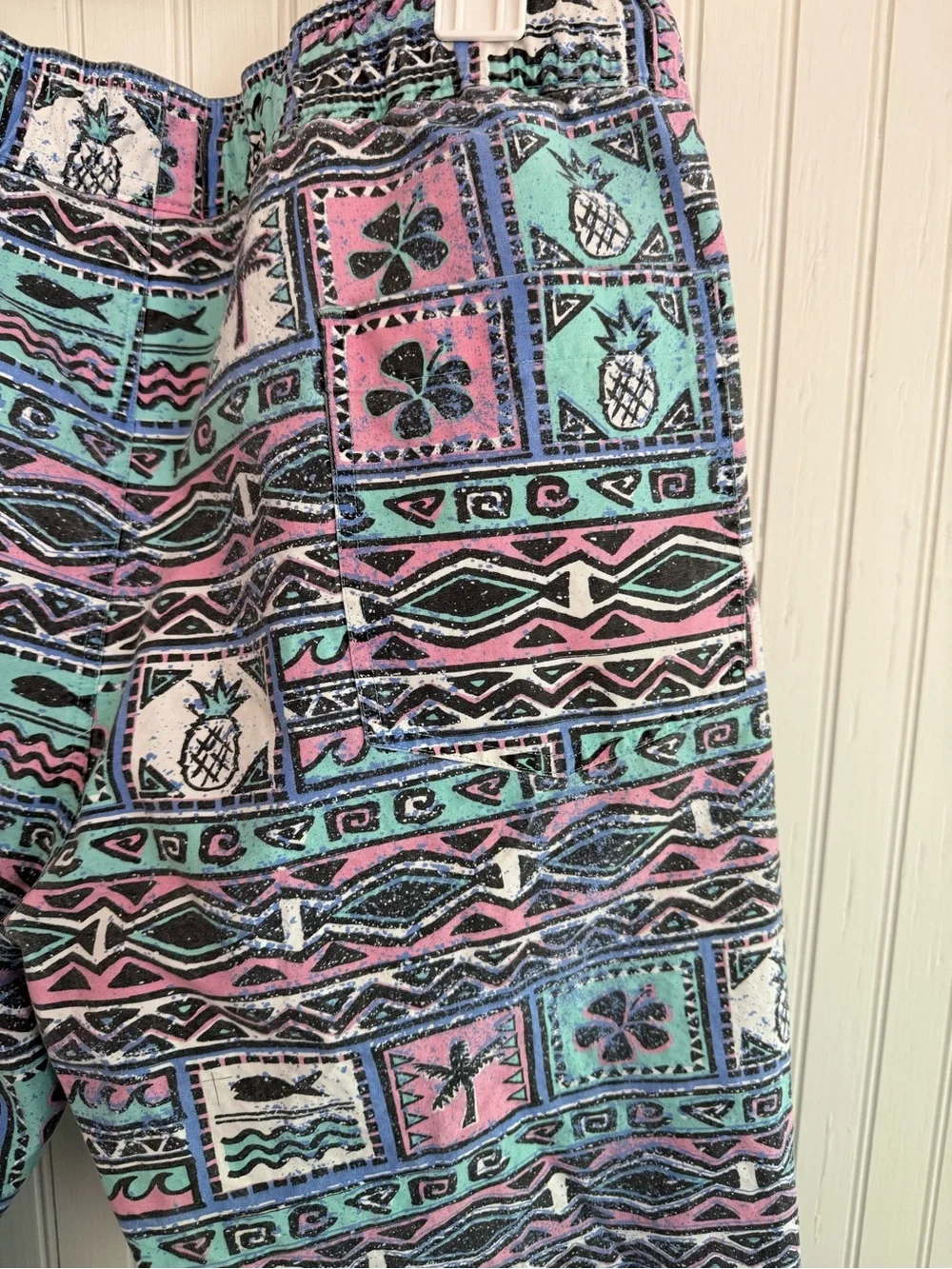 Men's Patterned Long Board Shorts Size L Aztec Print Surf Pants